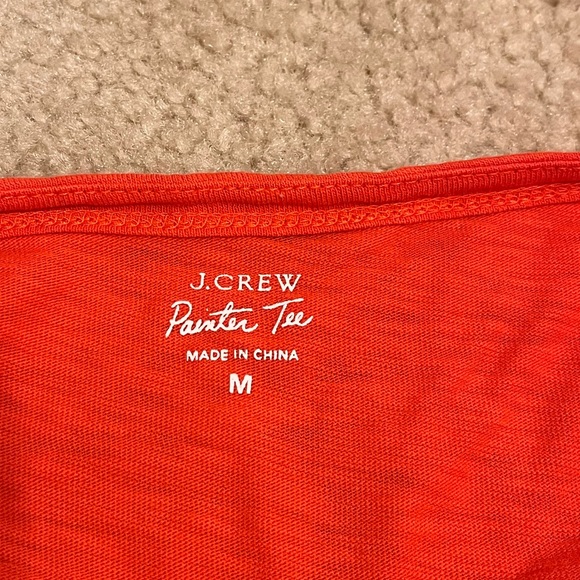 Orange JCrew Boatneck Long sleeve Painters T-shirt - Picture 4 of 8